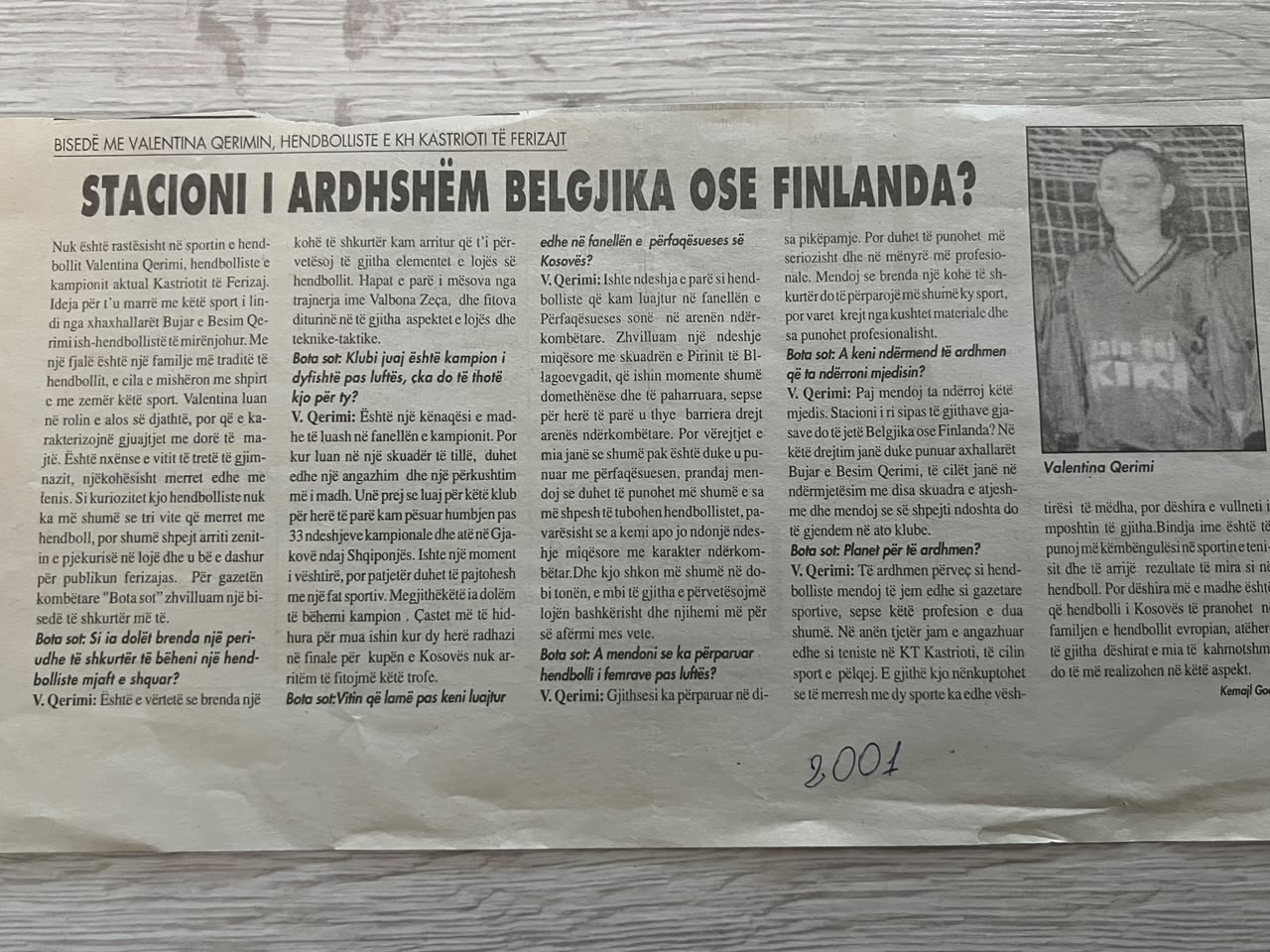 Prerje gazete: intervistë me Valentina Qerimin